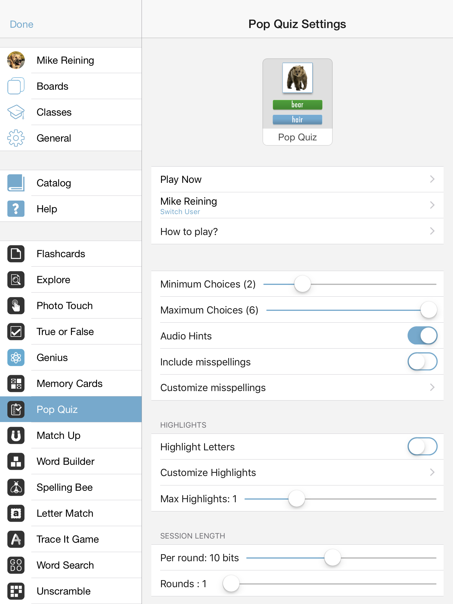 Pop Quiz — Bitsboard | Flashcards & Mini-Games for Personalized Learning Screenshot