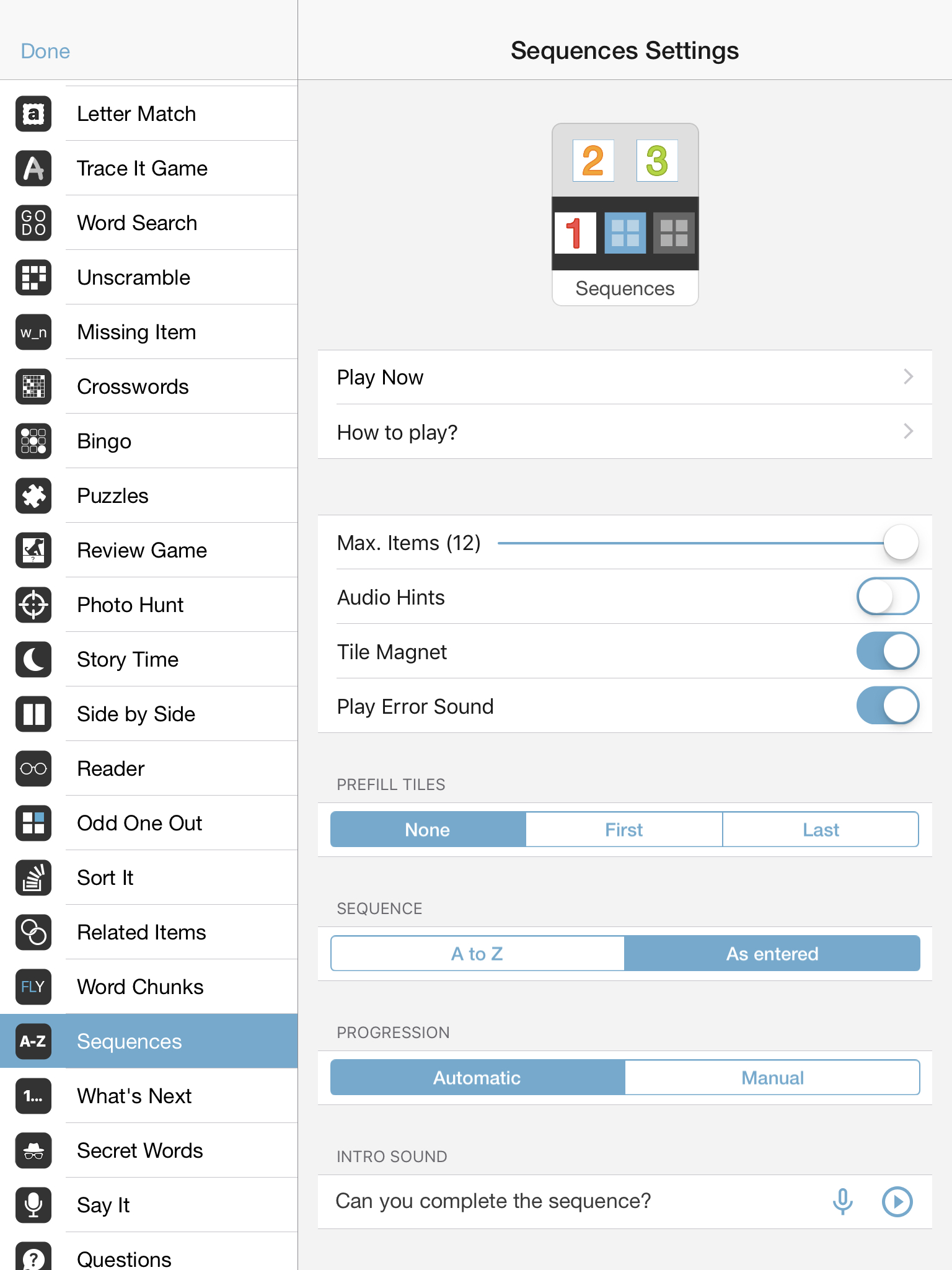 Sequences — Bitsboard | Flashcards & Mini-Games for Personalized Learning Screenshot