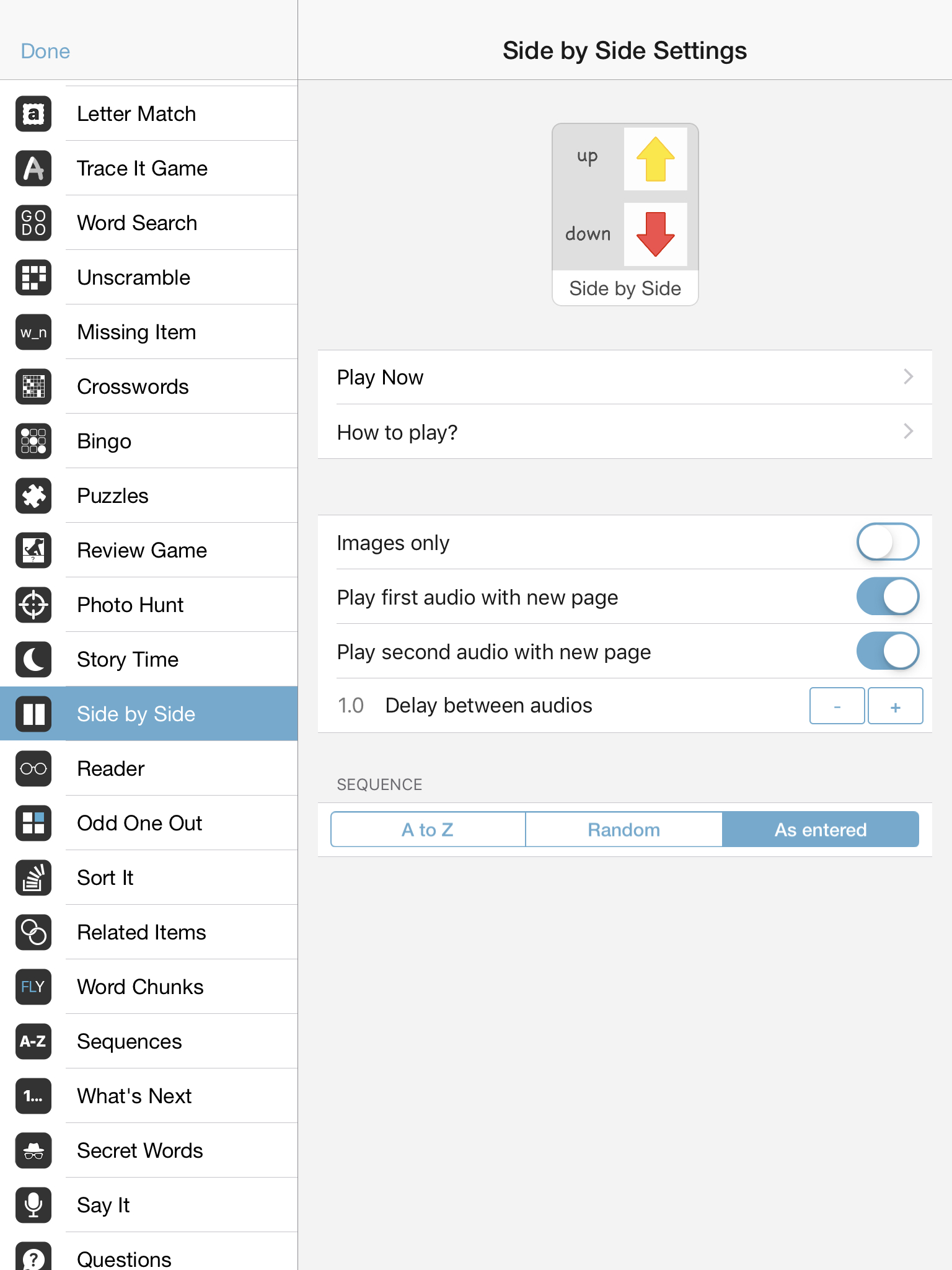 Side by Side — Bitsboard | Flashcards & Mini-Games for Personalized Learning Screenshot