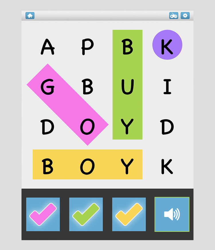 Word Search: Wörter im Buchstabenfeld finden in Bitsboard