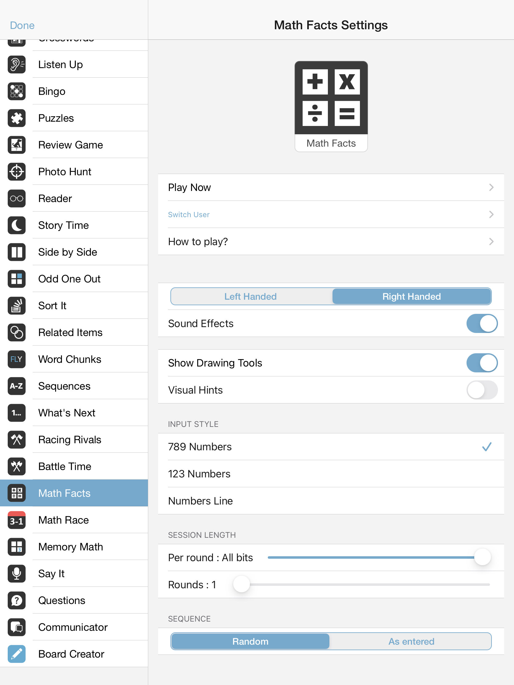 Math Facts — Bitsboard | Flashcards & Mini-Games for Personalized Learning Screenshot