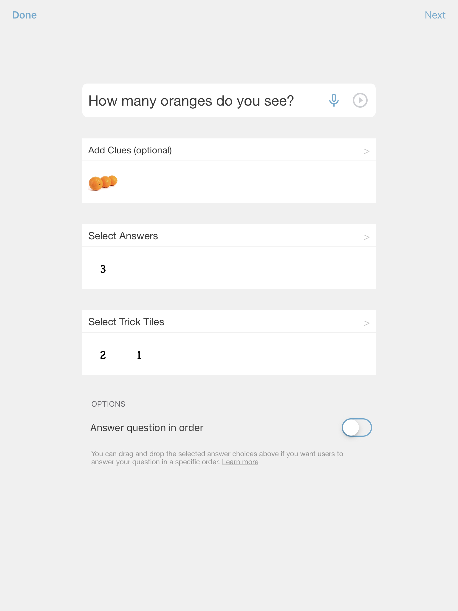 Questions: Eigene Fragen üben Screenshot 1